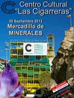 Cartel Mercadillo de Minerales.  Centro Cultural las Cigarreras. Alicante