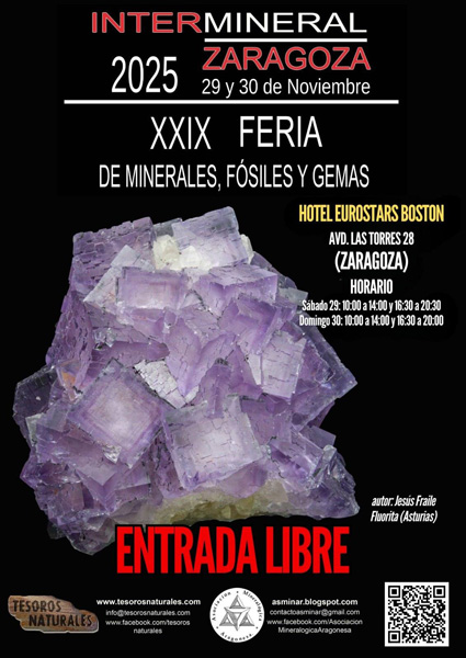 INTERMINERAL ZARAGOZA 2025. XXIX Feria de Minerales, Fósiles y Gemas