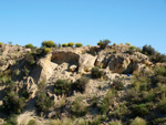 Grupo Mineralógico de Alicante.    Afloramiento de Celestina. Barranco del Mulo. Ulea. Murcia  