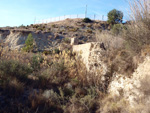 Afloramiento de marcasitas, Rambla en finca La Canyaeta Blanca, Agost, Alicante