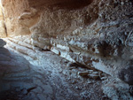 Afloramiento de marcasitas, Rambla en finca La Canyaeta Blanca, Agost, Alicante