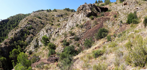 Minería de hierro. Barranco de las minas. Orihuela. Alicante