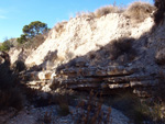   Afloramiento de marcasitas, Rambla en finca La Canyaeta Blanca, Agost, Alicante